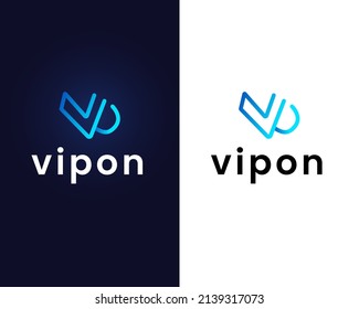 plantilla de diseño de logotipo de letra v y p