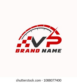 Letter V P logo icon design template elements