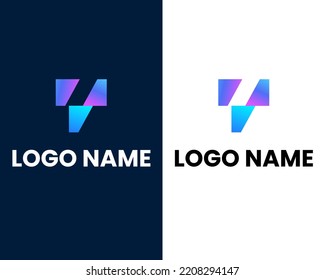 letter v and p modern logo design template