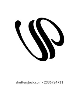 letter v and p shape logo design