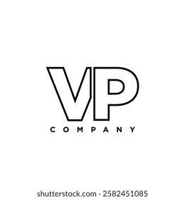 Letter V and P, VP logo design template. Minimal monogram initial based logotype.