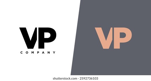 Letter V and P, VP logo design template. Minimal monogram initial based logotype.