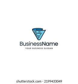Diseño del logotipo de papel y de la carta V