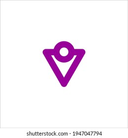 letter V people logo design vector sign