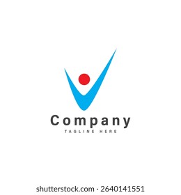 letter v with people logo vector illustration icon