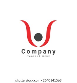 letter v with people logo vector illustration icon
