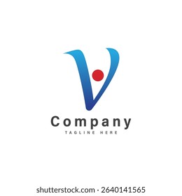 letter v with people logo vector illustration icon