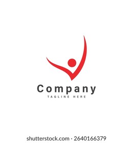 letter v with people logo vector illustration icon