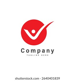 letter v with people logo vector illustration icon