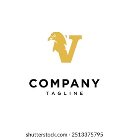 Letter V Pigeon Logo Icon Vector