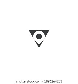 Letra V Mapa de puntos de anclaje Icono Gráfico vectorial