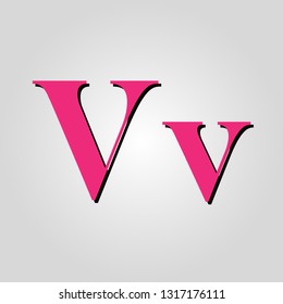 letter V pink