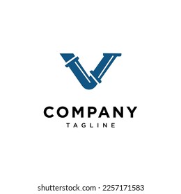 Letter V Pipe Plumbing Logo icon vector template.eps