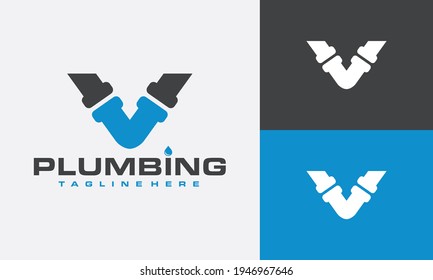 el logotipo de fontanería de la letra V