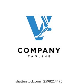 Letter V Podiatry Logo Icon Vector