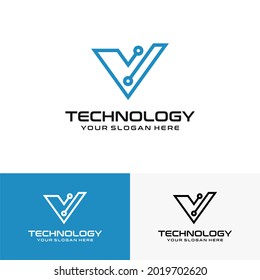 The letter V for the Premium Technology Company Logo, and also for other businesses.Simple, modern, clean and luxurious appearance.