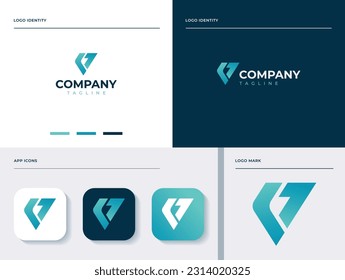 Modern Initial Letter V Design Template Elements. Einfach in verschiedenen Medien zu verwenden. Die Marke selbst wird gut aussehen wie Social Media Avatar und Website oder mobile Icon.