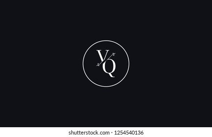 LETTER V AND Q FLOWER LOGO WITH CIRCLE FRAME FOR LOGO DESIGN OR ILLUSTRATION USE
