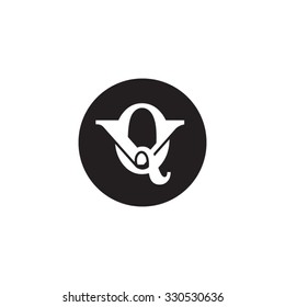 letter V and Q monogram circle logo
