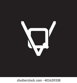 letter V and Q monogram logo white black background