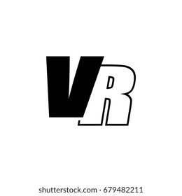 letter V and R logo overlapping black negative