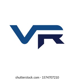 letter V R logo virtual reality