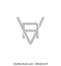 letter V and R monogram logo gray