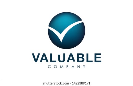 Letter v. Ready round logo. 3D Logo turquoise color round shape.