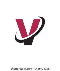 letter v in red and black