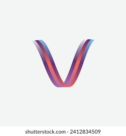 Letter V ribbon logo vector. Simple and modern. Suitable for any business, especially related to logos.