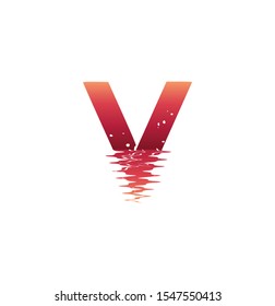 Letter V with River Logo Design