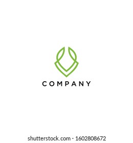 Letter V Royal Logo Design Element. nature logo design template - vector