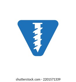 Letter V Screw Logo Template For Construction Ironmonger  Symbol Design