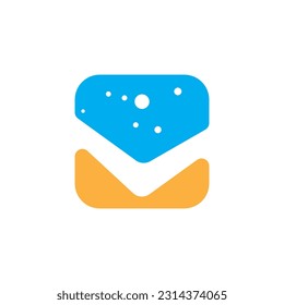 letter V sea logo design illustration.