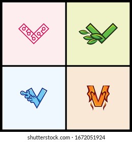 Letter V Set Idea Collection Abstract Creative Modern Business Logo