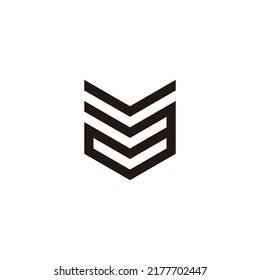 Letter V and a shield geometric symbol simple logo vector