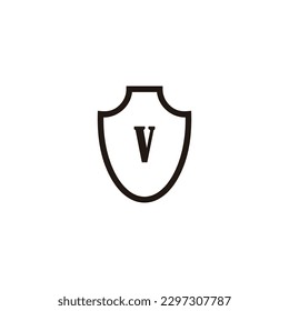 Símbolo geométrico de la letra v vector de logotipo simple