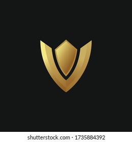 letter v and shield illustration design
