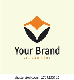 Buchstabe v Schild Logo Design Element Vektor Vorlage