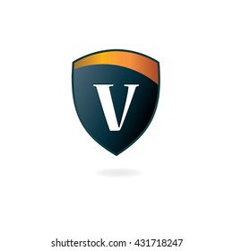 Letter V Shield Logo Icon Design Template Elements