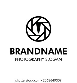 Letter V Shutter Photography Logo, for brand related to camera, lens, and aperture