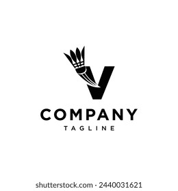 Letter V Shuttlecock Badminton Logo icon vector template.eps