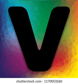 Letter V sign design template element. Vector. Flat style black icon on white.