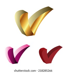 Letter V sign Symbol Icon 3D vector