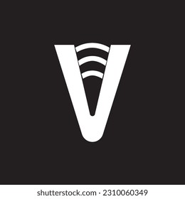letter V signal logo illustration.