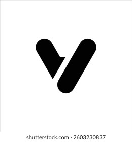 Letter V Simple Abstract Flat Logo