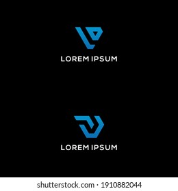  Letra V Simple Clean Line Monograma Design,eps 10