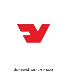 letter v simple fast motion geometric design logo vector