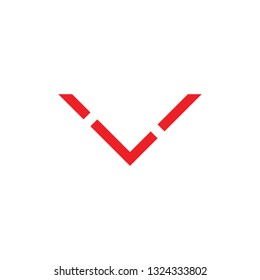 letter v simple geometric line logo vector