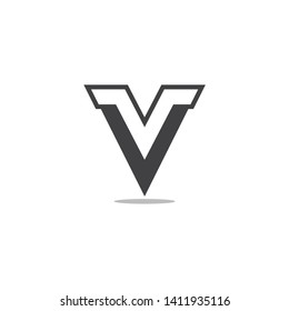 letter v simple geometric logo vector